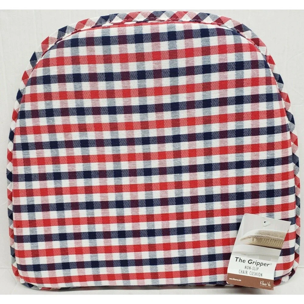 SET OF 2 CHAIR GRIPPER PADS IN LINEN, PATRIOTIC COLORS,RED,BLUE & WHITE,ClearVu
